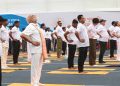 PM Modi leads the national observance of the 12th International Day of Yoga from Red Road in Kolkata, West Bengal