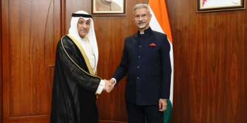 EAM Dr S Jaishankar Meets GCC Secretary General Jasem Mohamed AlBudaiwi