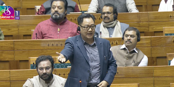 Union Minister Kiren Rijiju Accuses Opposition MPs Of Disrupting Lok Sabha Proceedings
