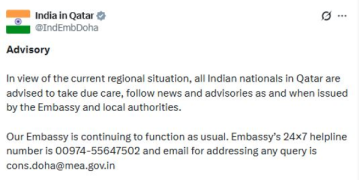 Indian Nationals in Qatar Advised to Exercise Caution