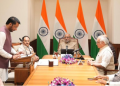 Rajya Sabha Chairman C.P. Radhakrishnan administers oath to Parth Ajit Pawar