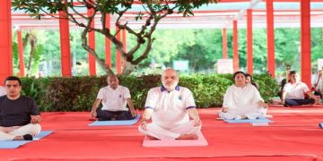 Home Minister Amit Shah performed Yoga in Ahmedabad