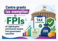 Centre grants tax exemption to FPIs on capital gains and interest income from government securities