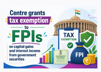 Centre grants tax exemption to FPIs on capital gains and interest income from government securities