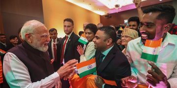 Indian diaspora accords  warm welcome to PM Modi upon his arrival in Slovakia