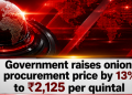 Govt raises onion procurement price by 13% to ₹2,125 per quintal