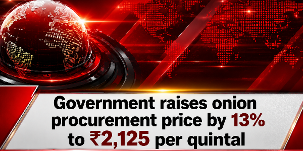 Govt raises onion procurement price by 13% to ₹2,125 per quintal