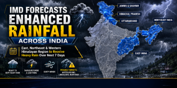 IMD Forecasts Enhanced Rainfall Across East, Northeast India and Western Himalayan Region Over Next 7 Days