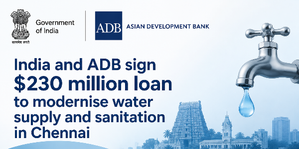 India and ADB sign $230 million loan to modernise water supply and sanitation in Chennai