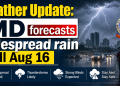 Weather Update: IMD forecasts widespread rain till Aug 16