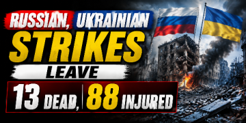 Russian, Ukrainian strikes leave 13 dead, 88 injured