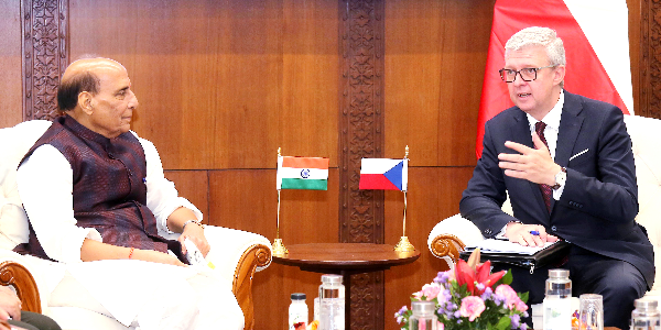 Raksha Mantri holds bilateral talks with 1st Deputy Prime Minister and Minister of Industry & Trade of Czech Republic